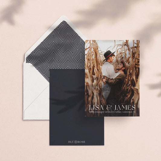 Cornfield Engagement Announcement Cards