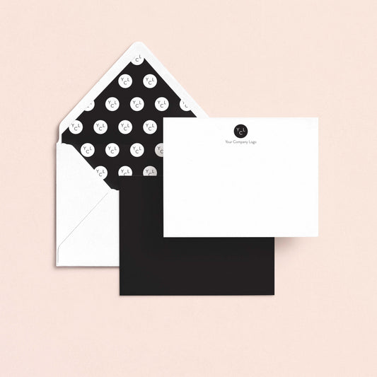 personalized business notecard set with patterned envelope liners