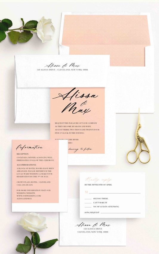 Alissa Wedding Invitations - Blú Rose