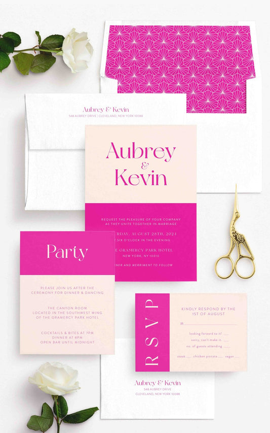 Aubrey Wedding Invitations - Blú Rose