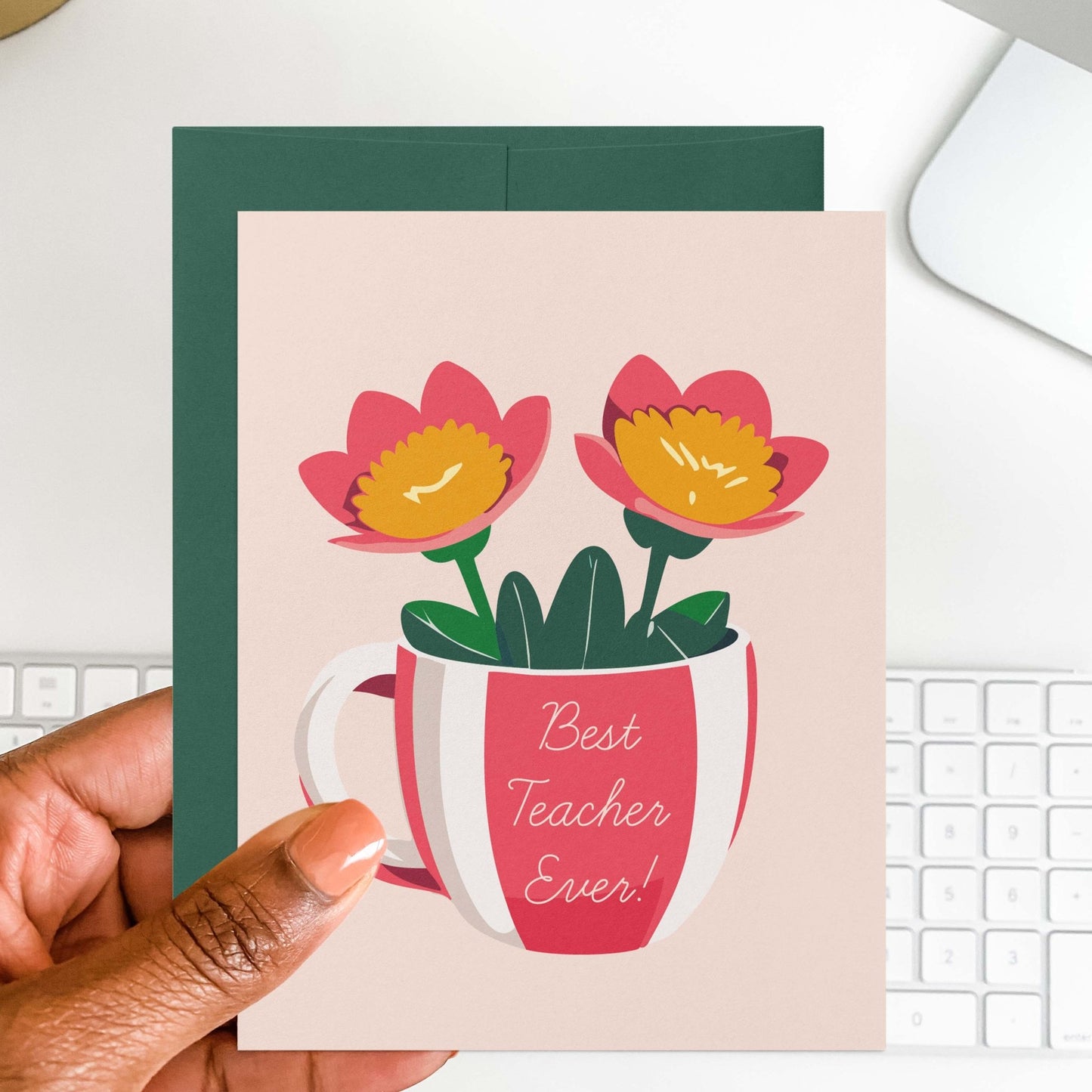 Best Teacher Ever Greeting Card - Blú Rose