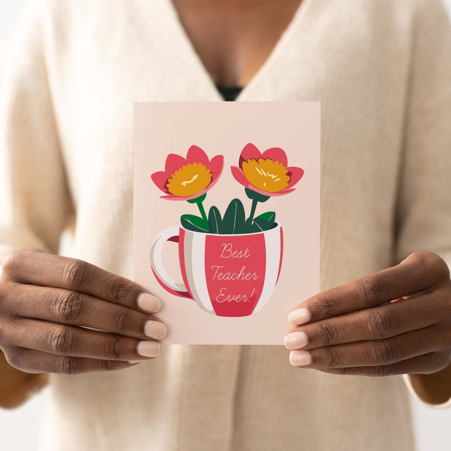 Best Teacher Ever Greeting Card - Blú Rose