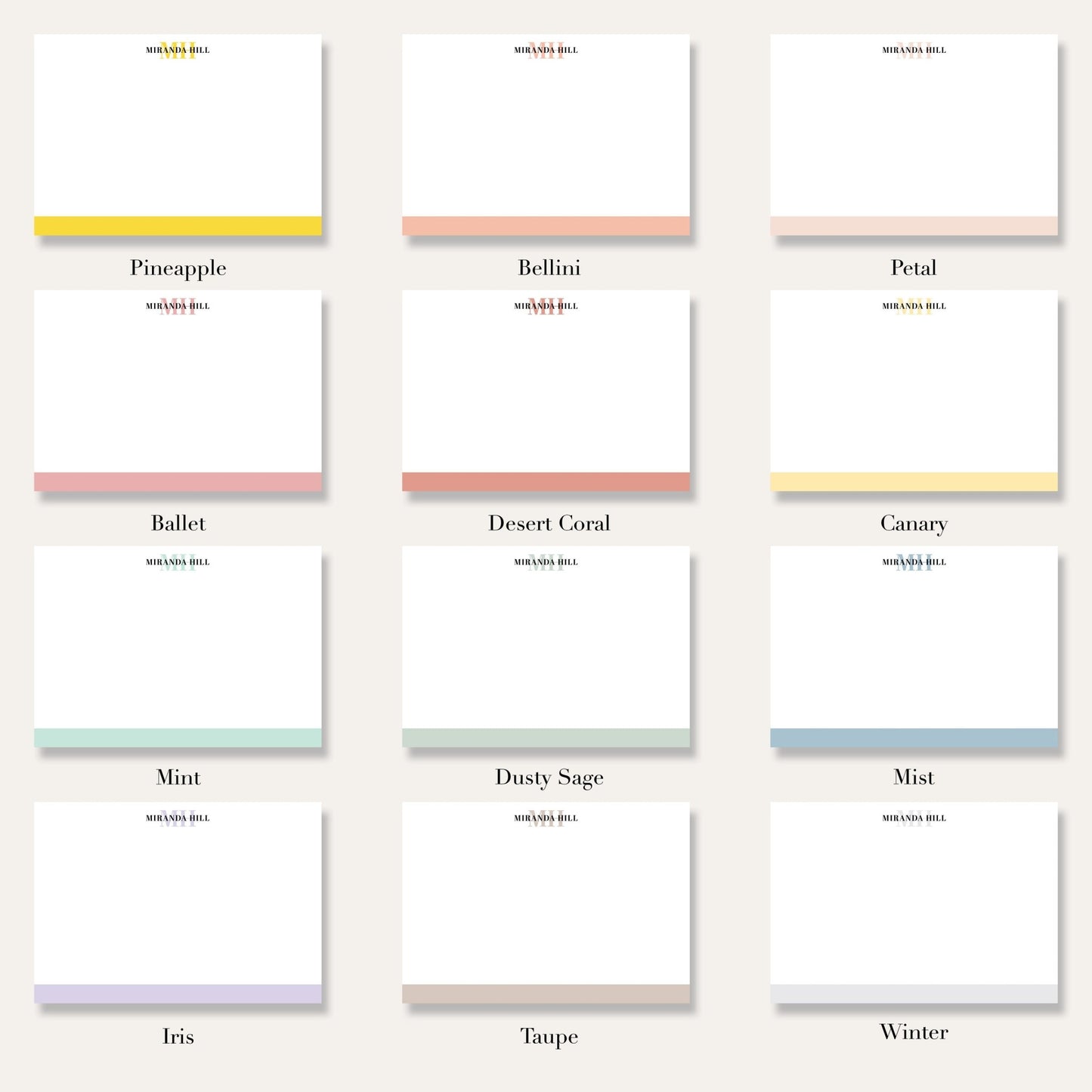 Bottom Color Bar Notepad - Blú Rose