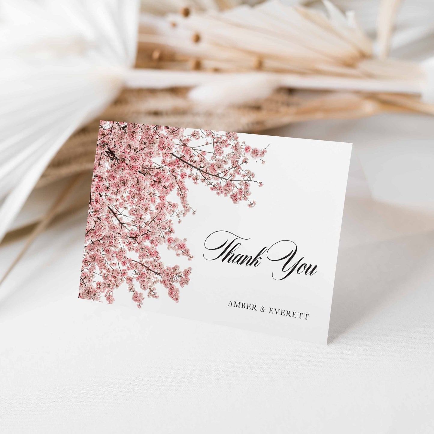Cherry Blossom Custom Thank You Cards - Blú Rose