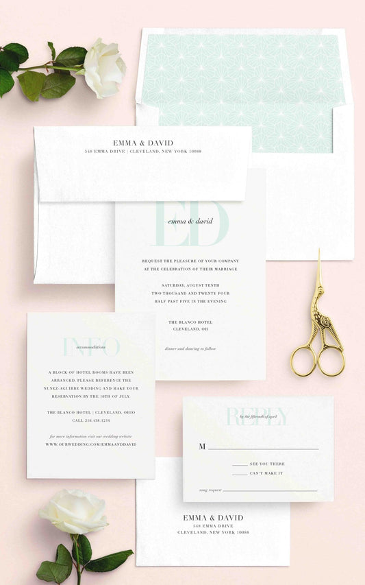 Emma Wedding Invitations - Blú Rose