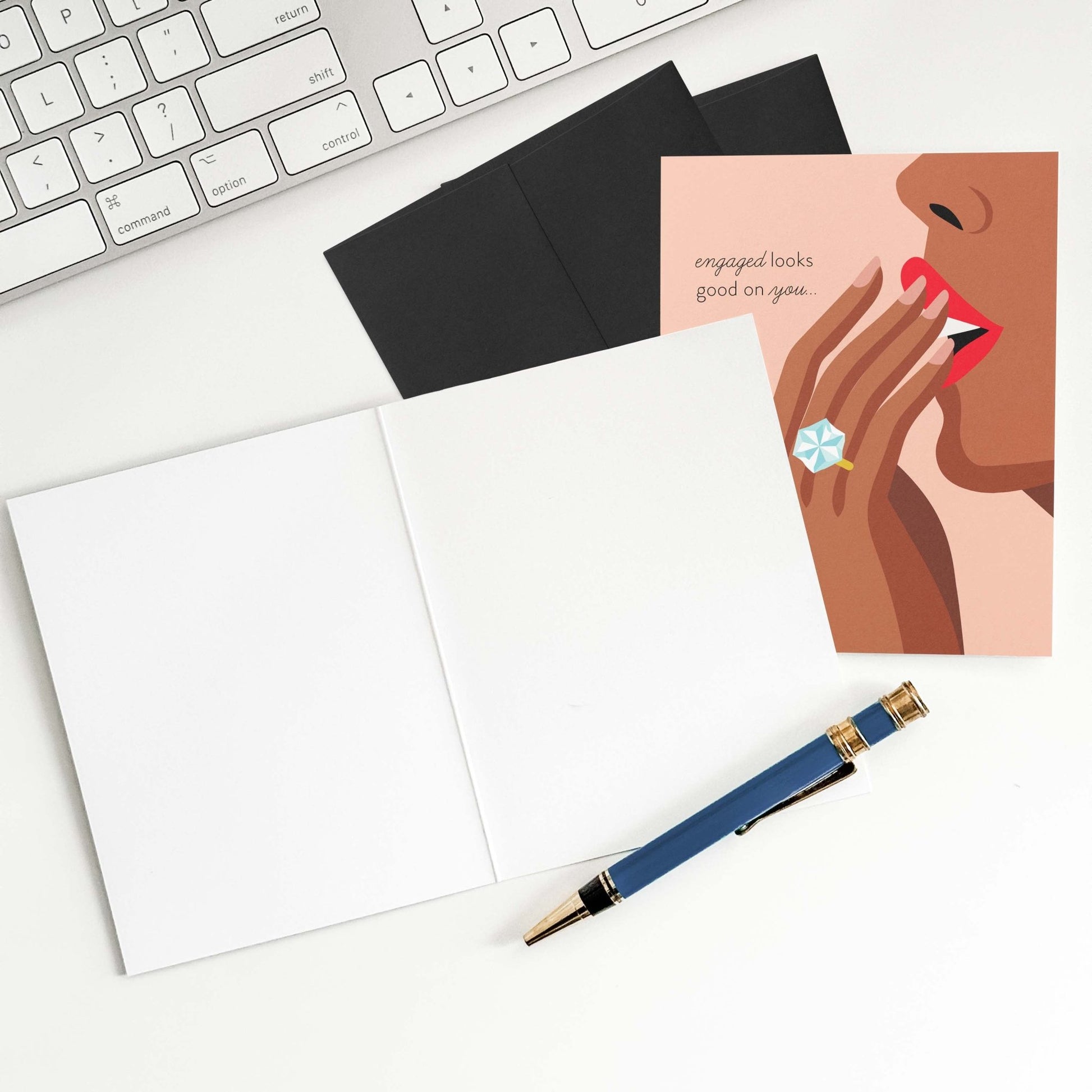 Engaged Looks Good On You Greeting Card - Blú Rose