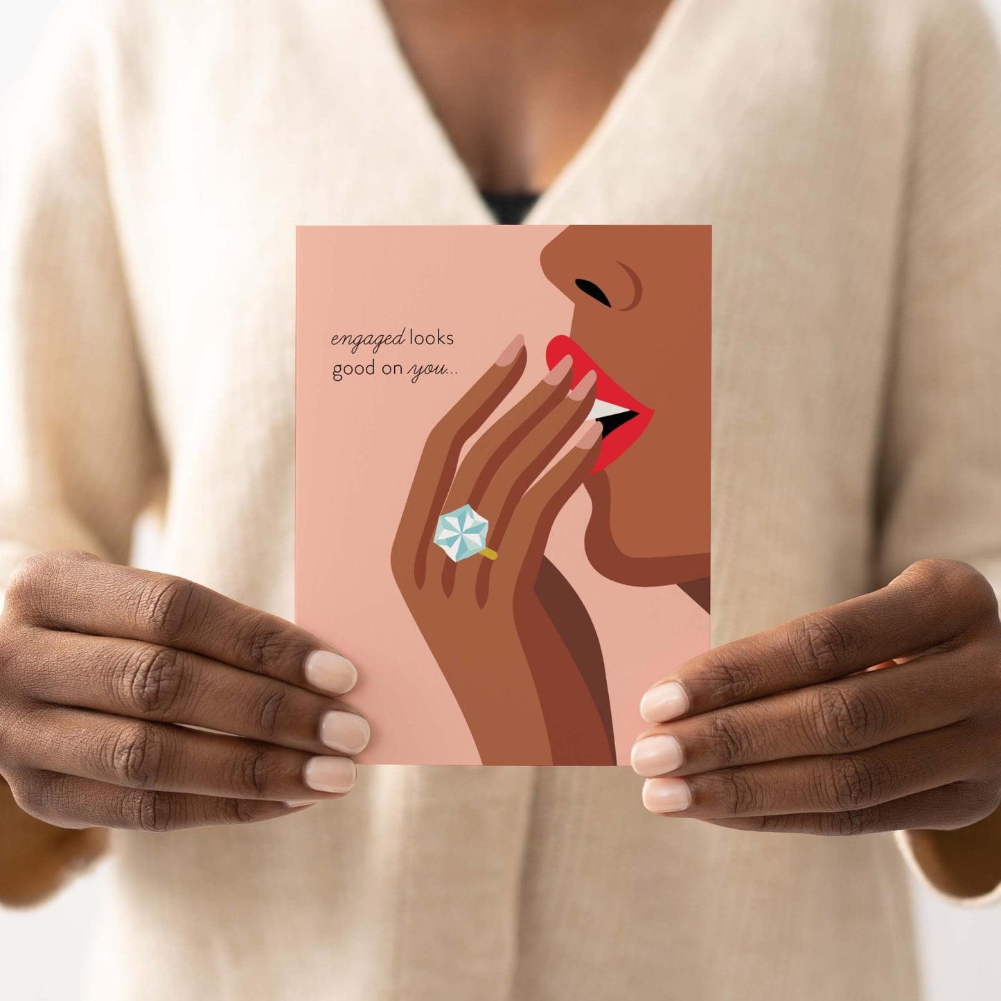 Engaged Looks Good On You Greeting Card - Blú Rose