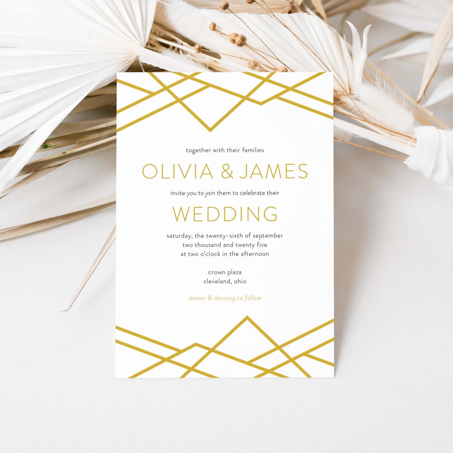 Geometric Art Deco Wedding Invitations - Blú Rose