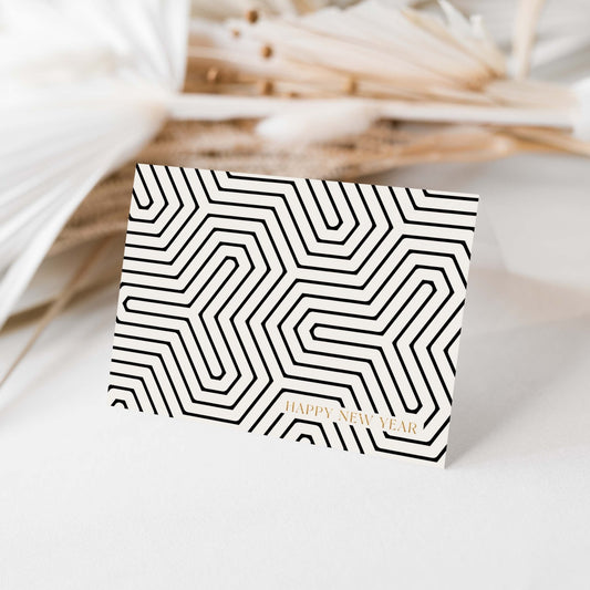 Geometric New Year Greeting Card - Blú Rose