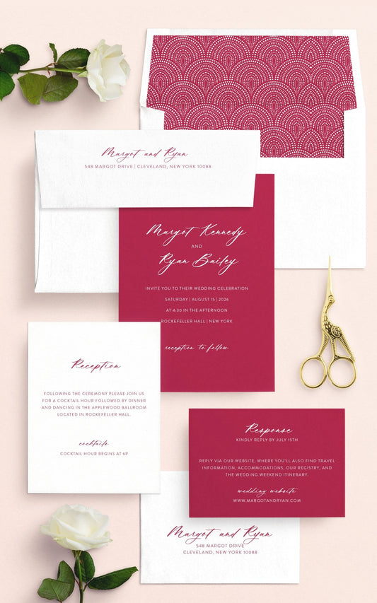 Margot Wedding Invitations - Blú Rose