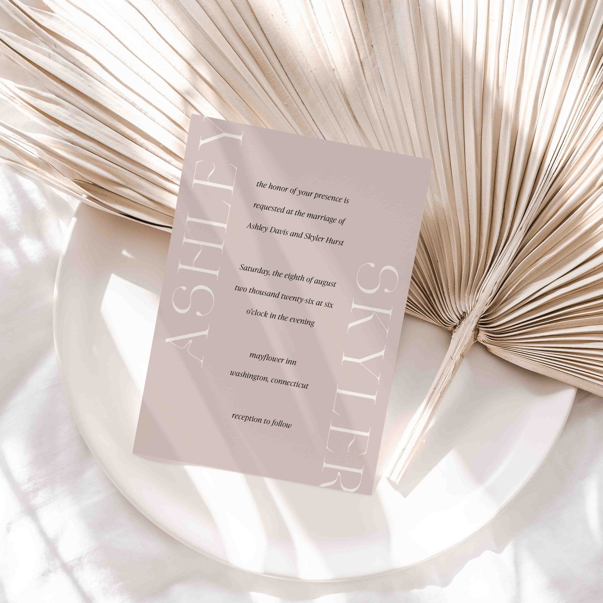 Modern Ashley Wedding Invitations - Blú Rose