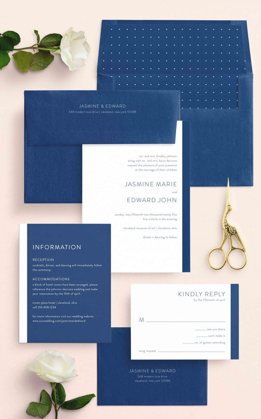 Modern Love Wedding Invitations - Blú Rose