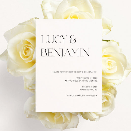 Modern Lucy Wedding Invitations - Blú Rose