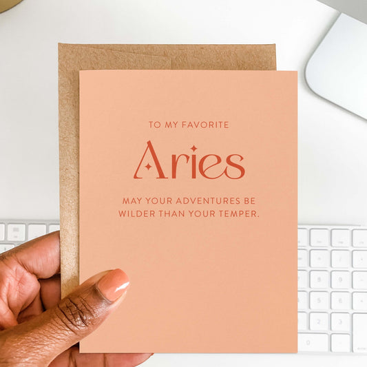 My Favorite Aries Greeting Card - Blú Rose