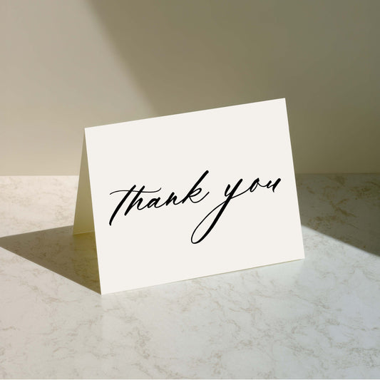 Script Thank You Greeting Card - Blú Rose