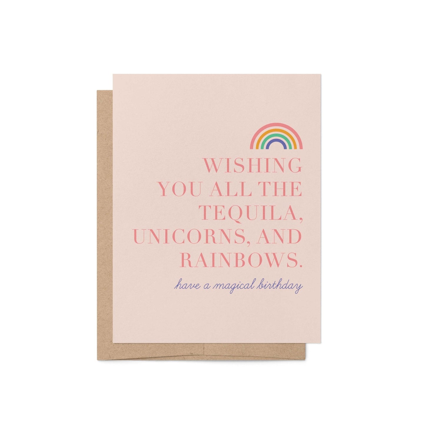 Tequila Unicorn Rainbow Birthday Greeting Card - Blú Rose