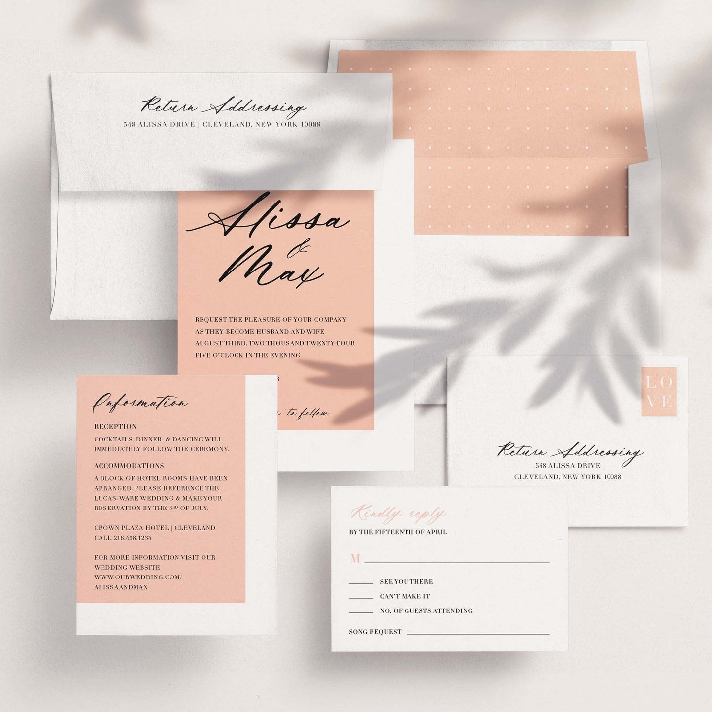 Alissa Wedding Invitations - Blú Rose