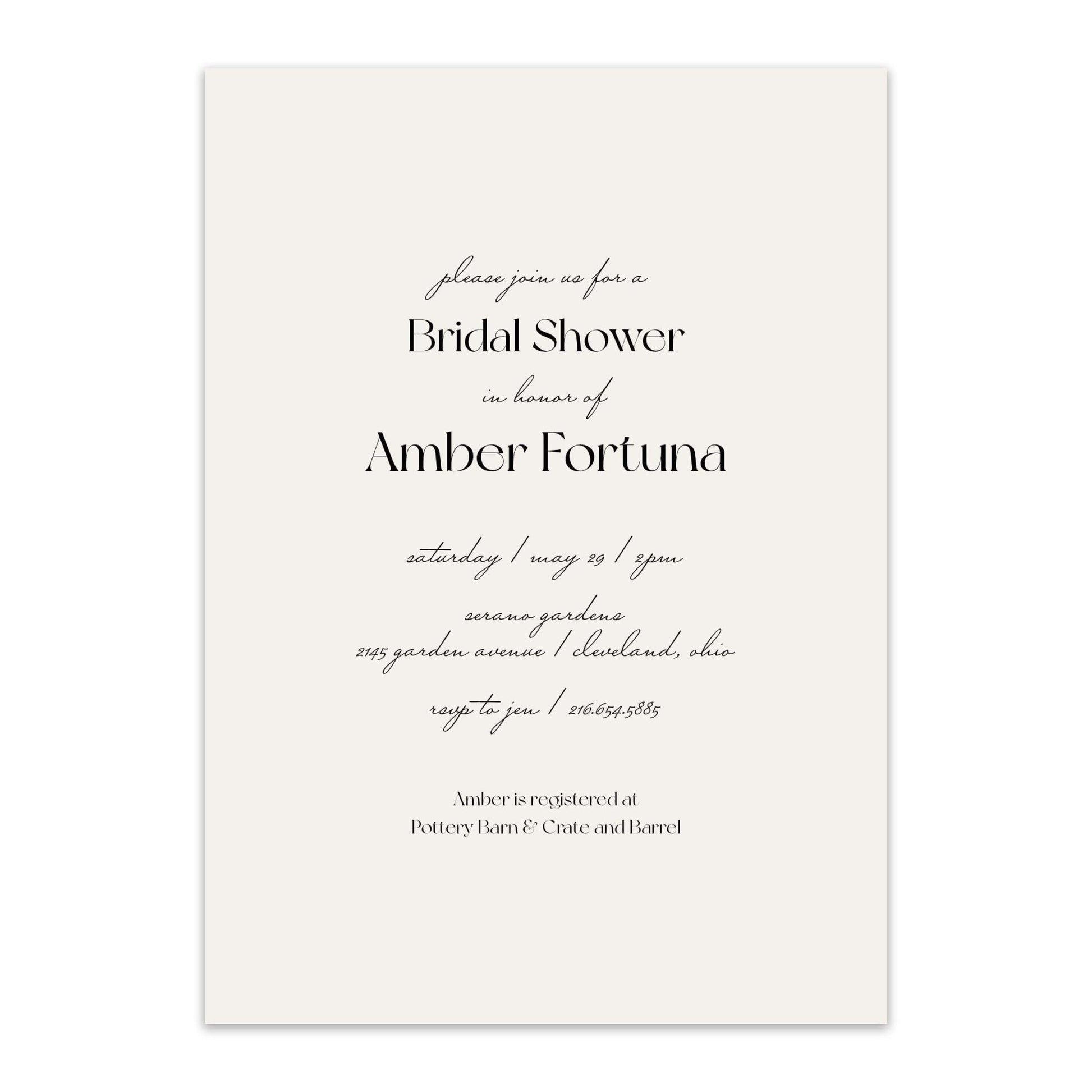 Amber Chic Invitations - Blú Rose