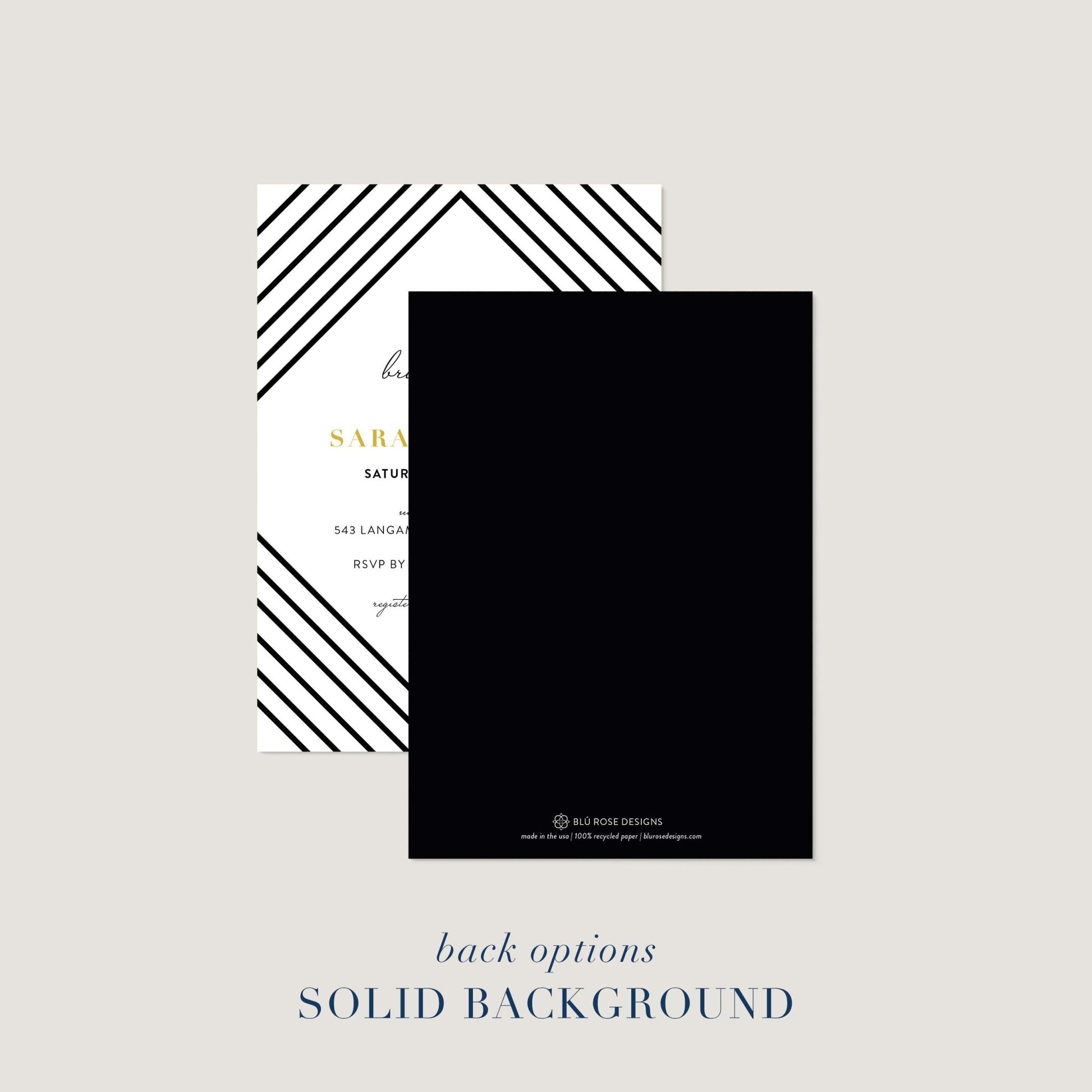 Art Deco Black + White Invitations - Blú Rose