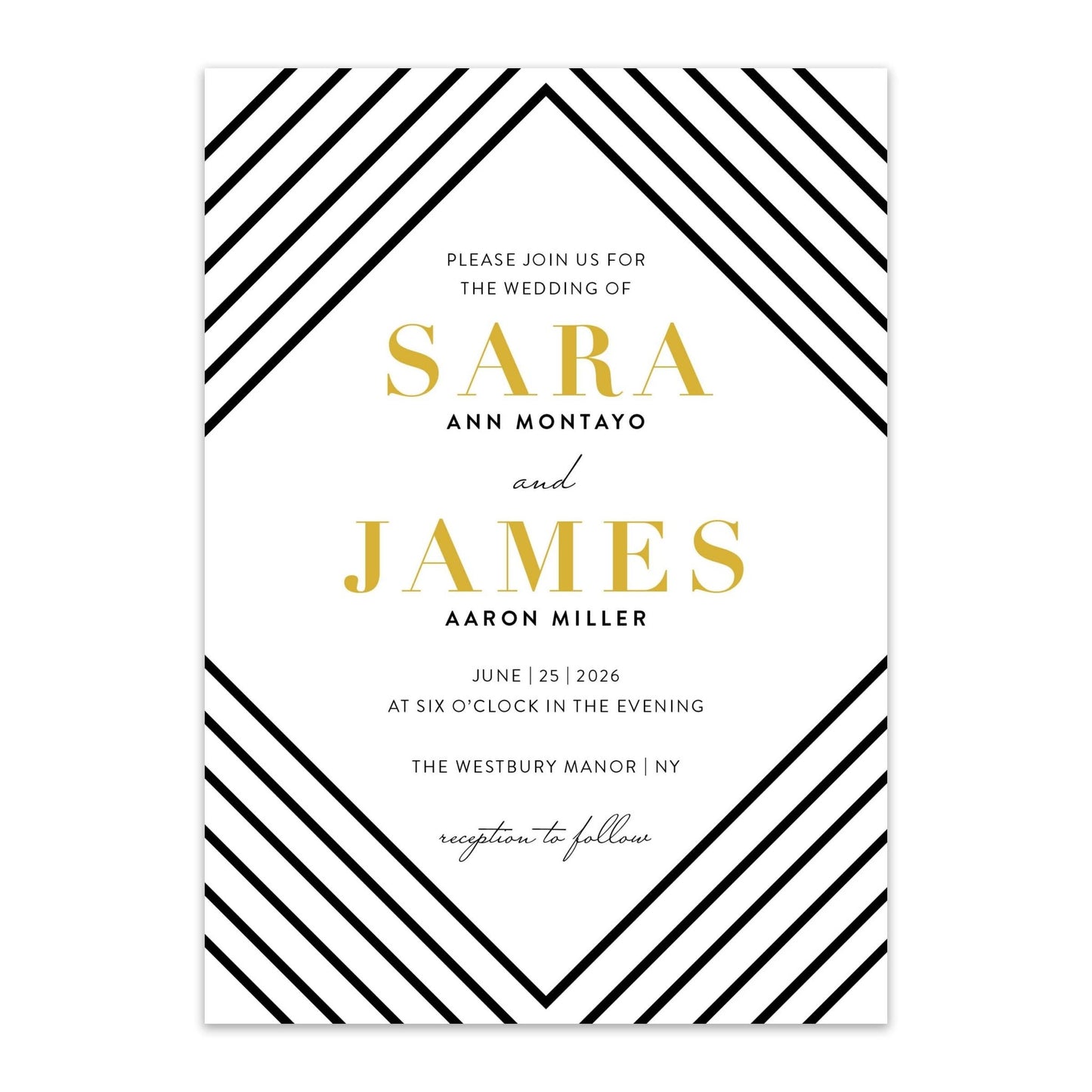 Art Deco Wedding Invitations - Blú Rose