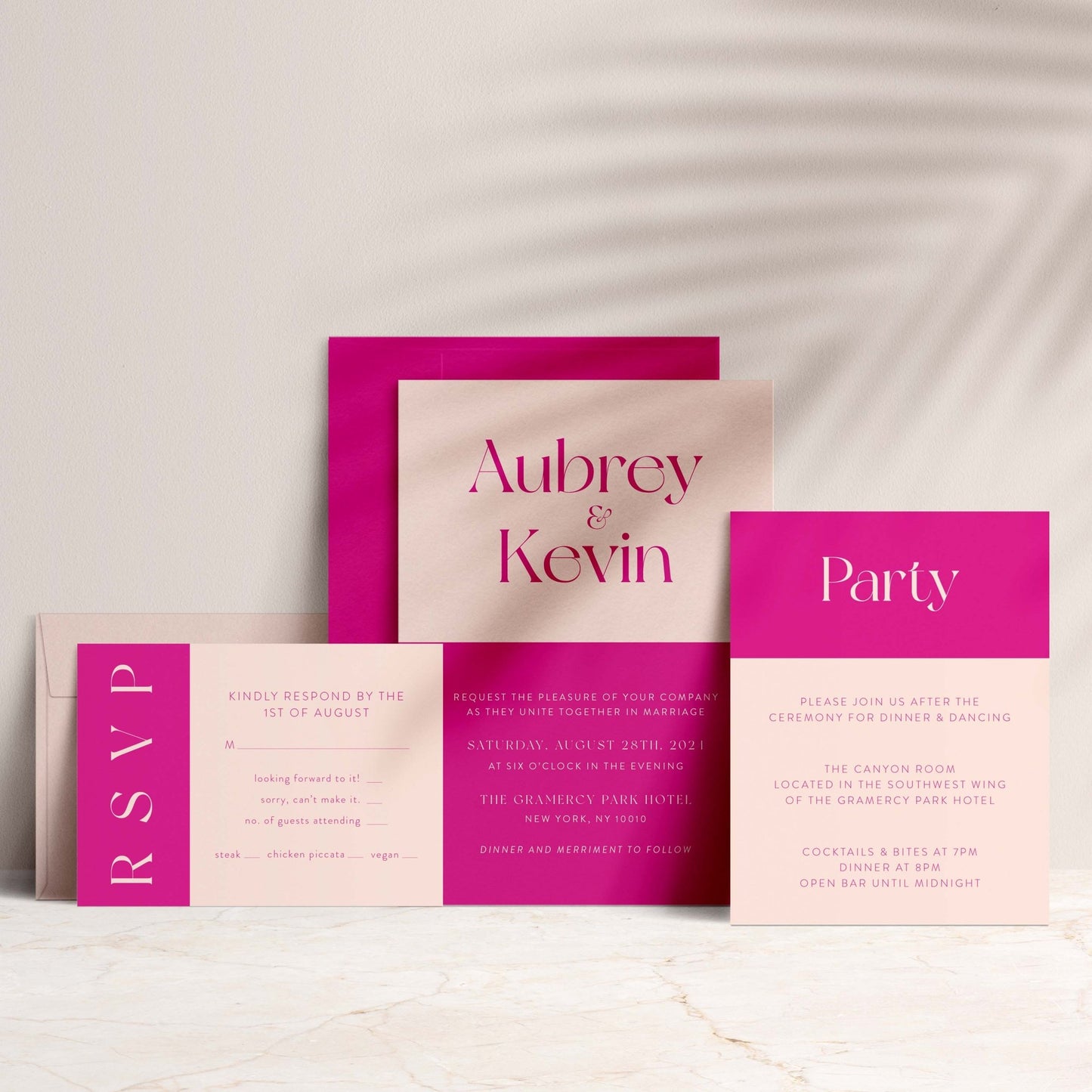 Aubrey Wedding Invitations - Blú Rose