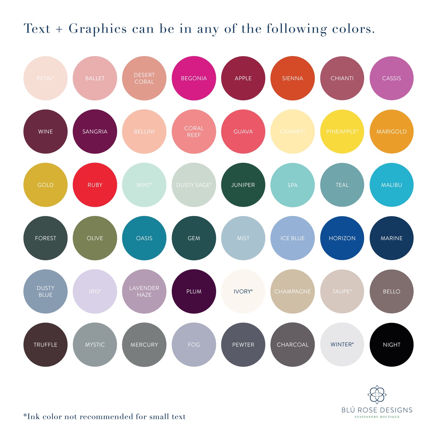 Blú Rose Color Palette