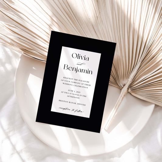 Bold Border Wedding Invitations - Blú Rose