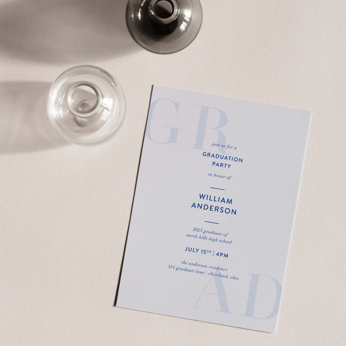 Bold Grad Party Invitations - Blú Rose