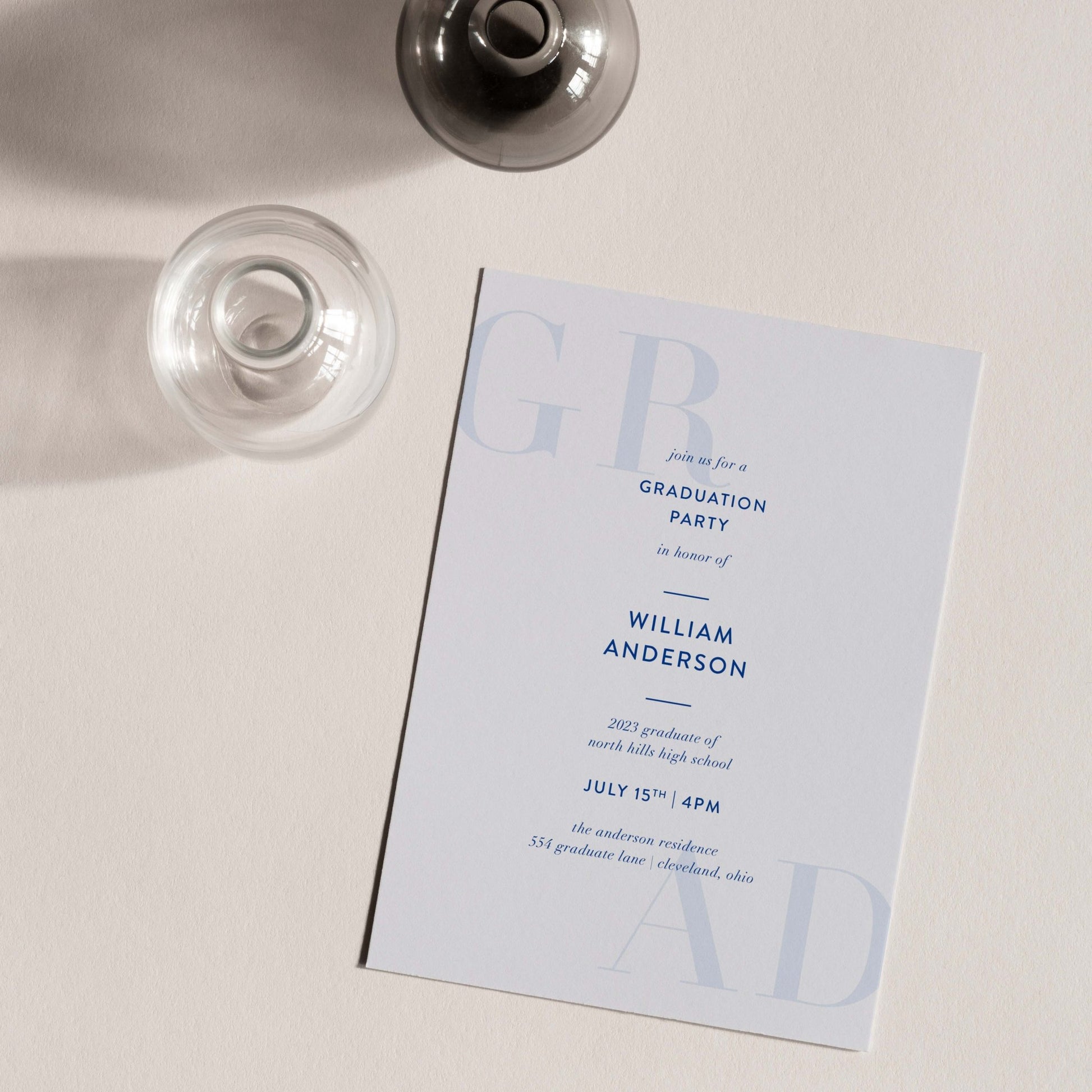 Bold Grad Party Invitations - Blú Rose