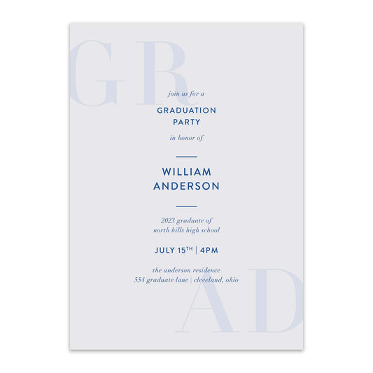 Bold Grad Party Invitations - Blú Rose