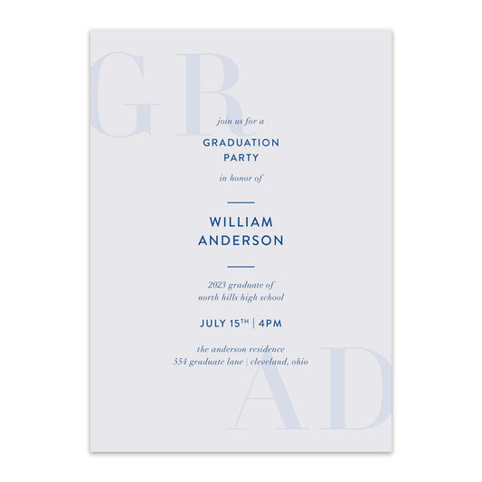 Bold Grad Party Invitations - Blú Rose