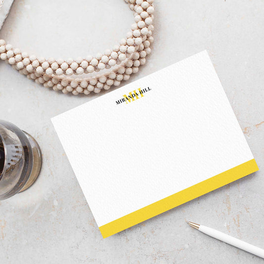 Bottom Color Bar Notepad + Notecard Set - Blú Rose