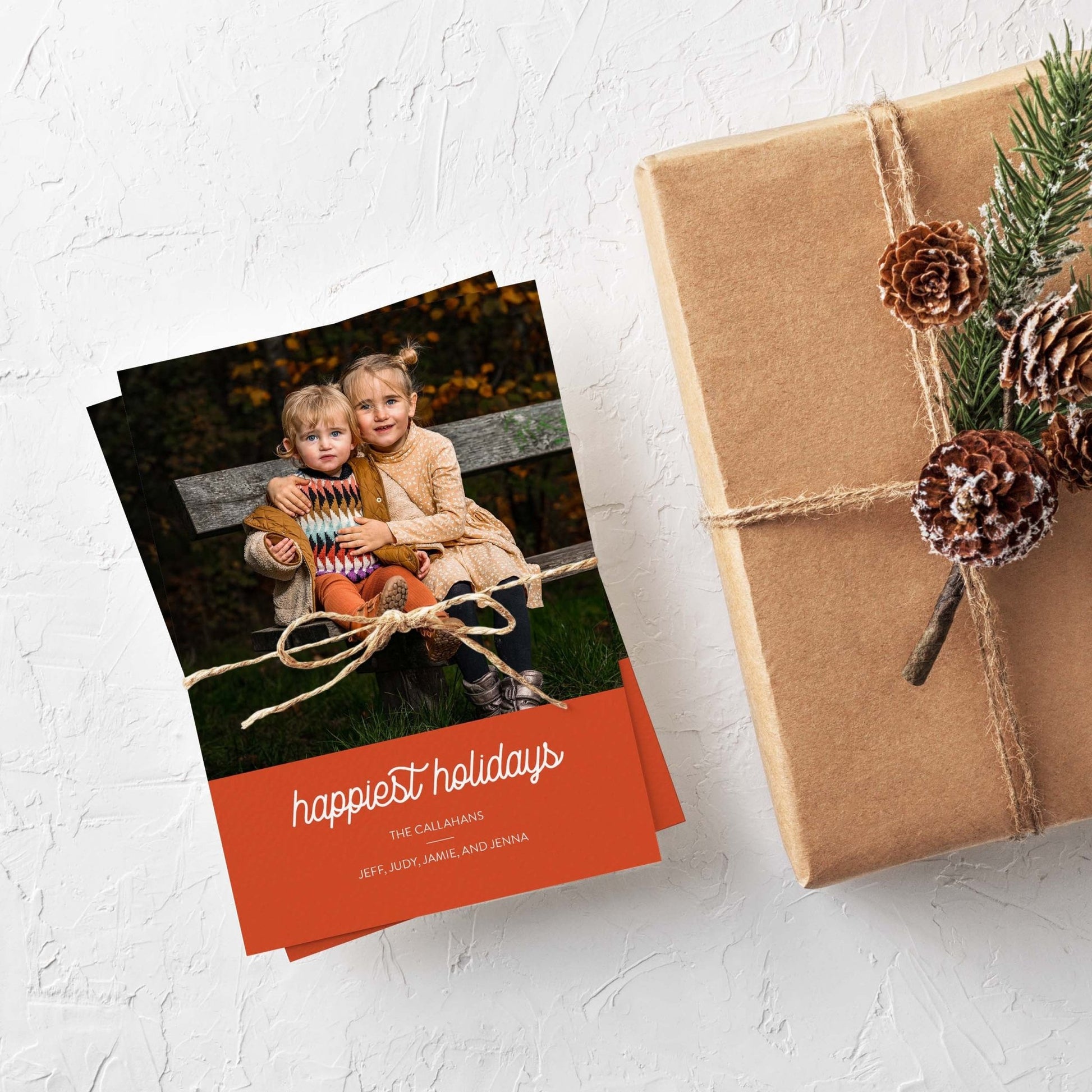 Bottom Color Block Photo Holiday Card - Blú Rose