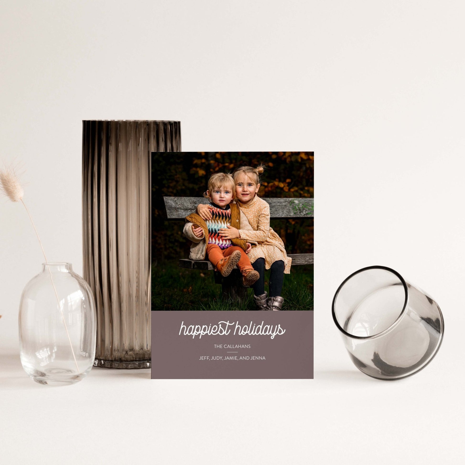 Bottom Color Block Photo Holiday Card - Blú Rose