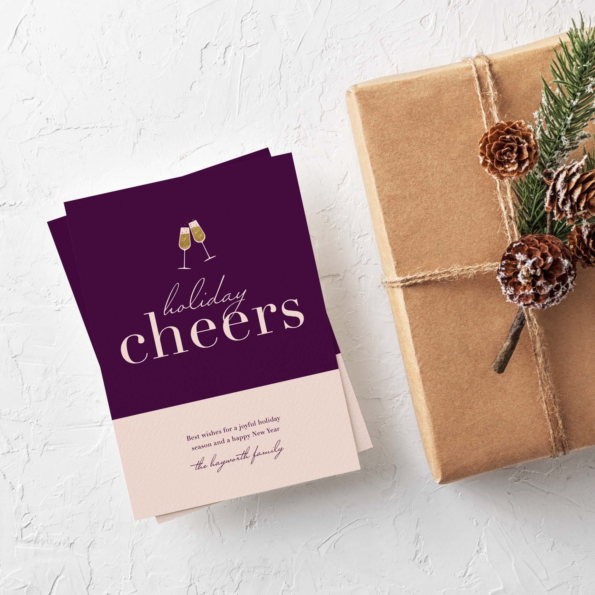 Color Block Cheers Holiday Cards - Blú Rose
