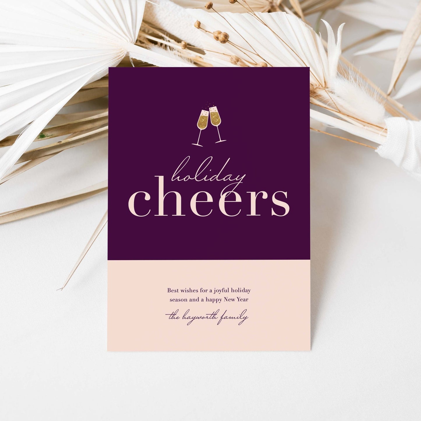 Color Block Cheers Holiday Cards - Blú Rose