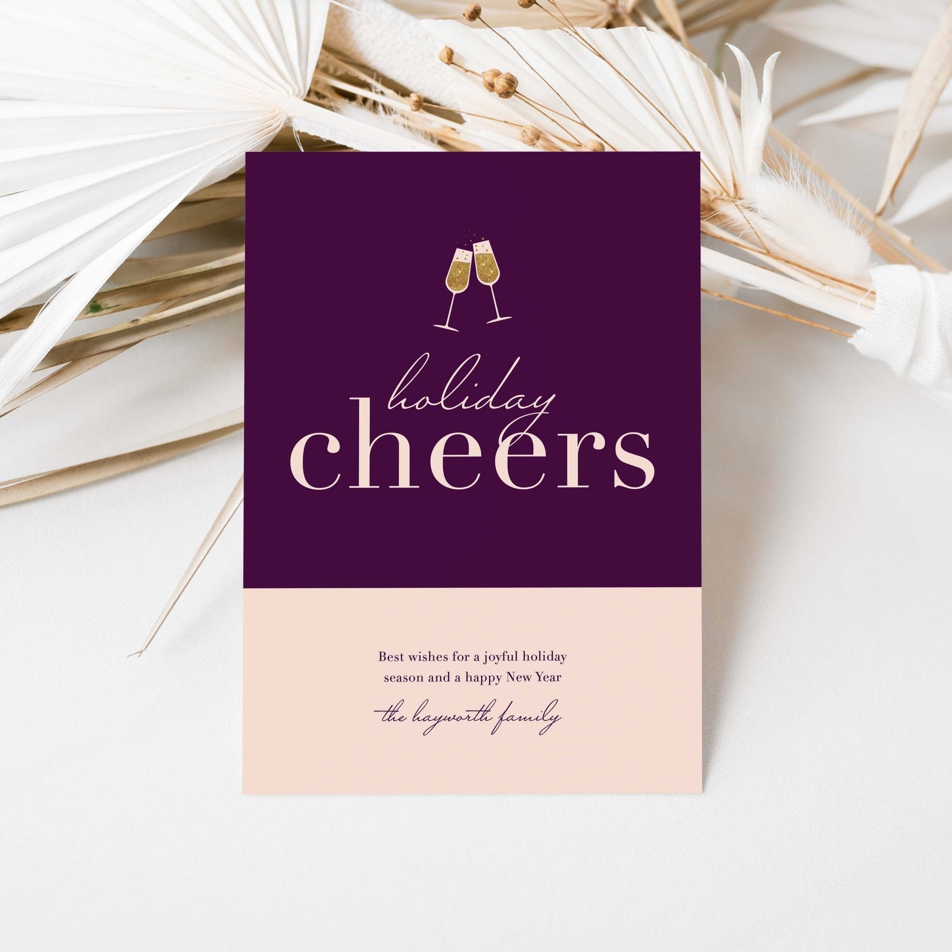 Color Block Cheers Holiday Cards - Blú Rose