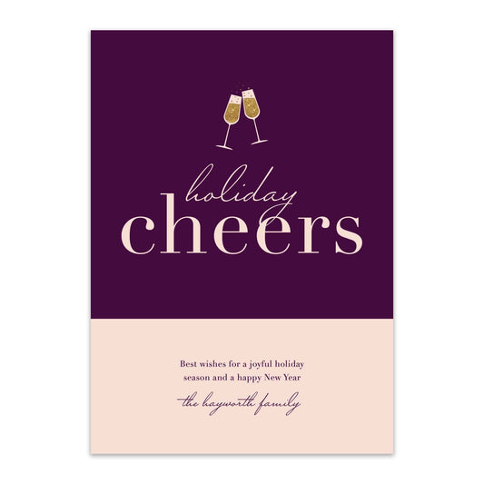 Color Block Cheers Holiday Cards - Blú Rose