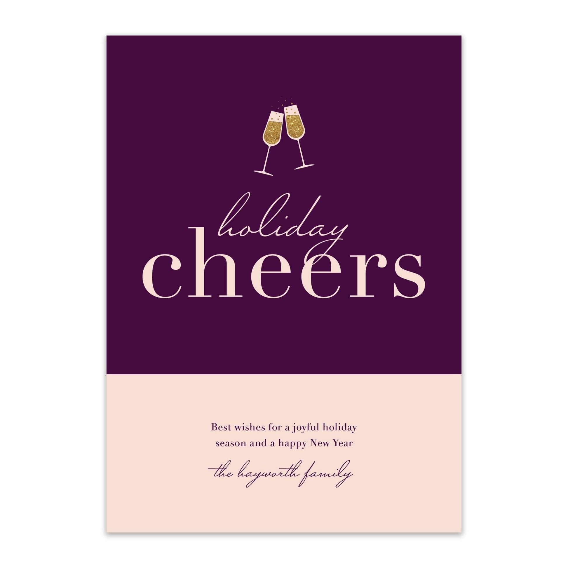Color Block Cheers Holiday Cards - Blú Rose