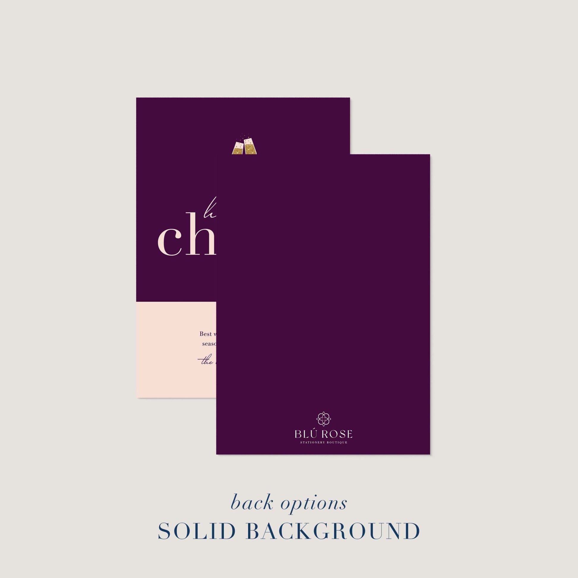 Color Block Cheers Holiday Cards - Blú Rose