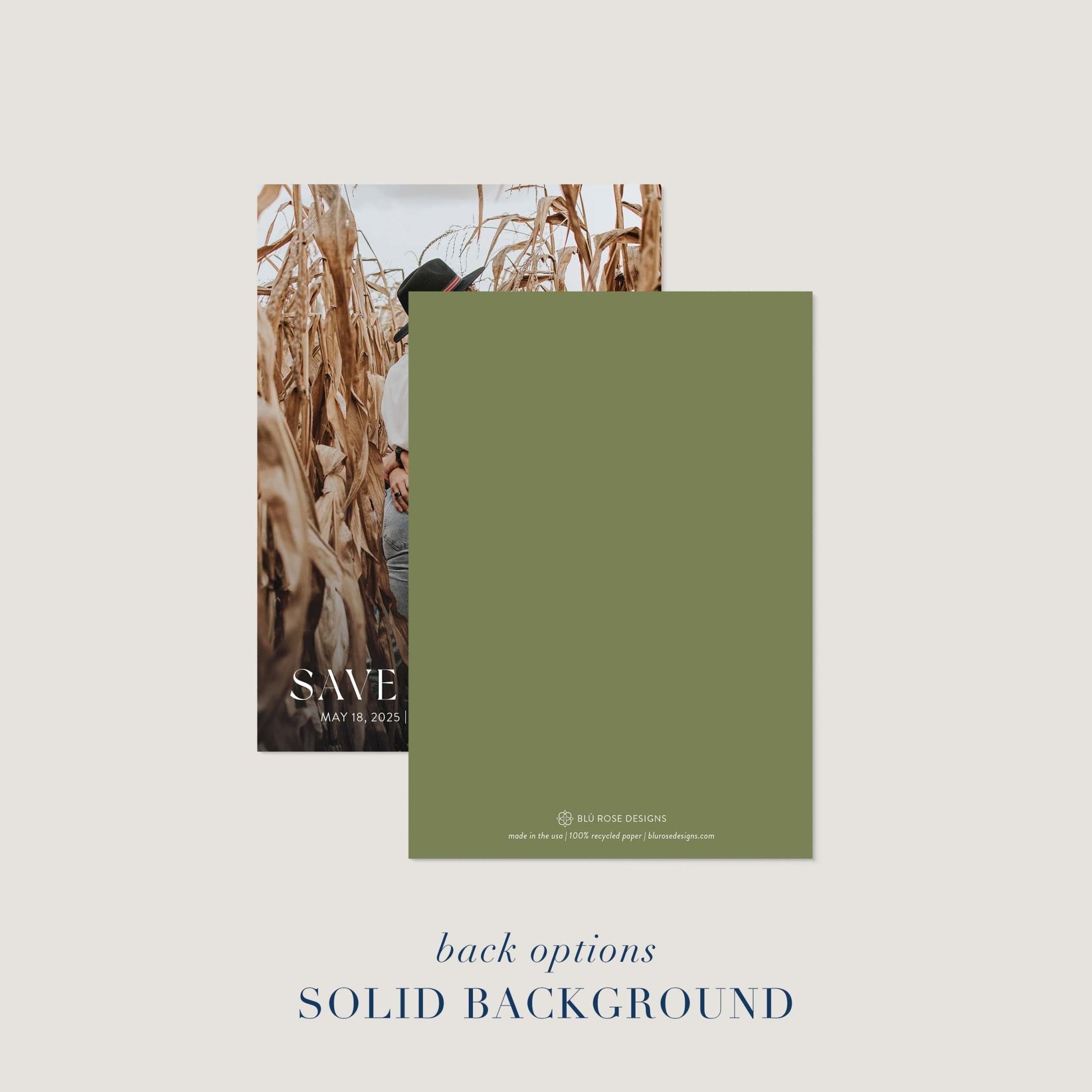 Cornfield Save the Dates - Blú Rose