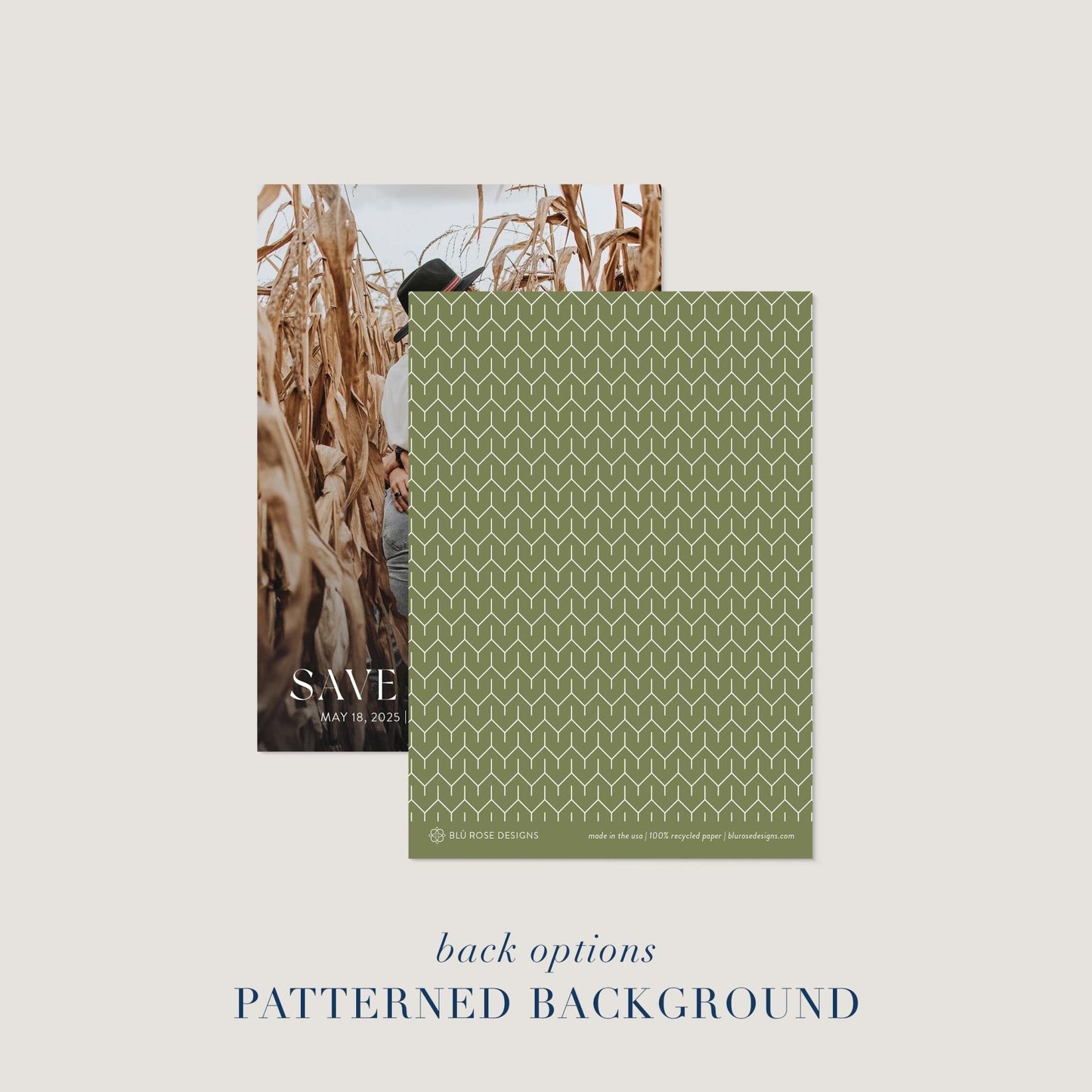Cornfield Save the Dates - Blú Rose