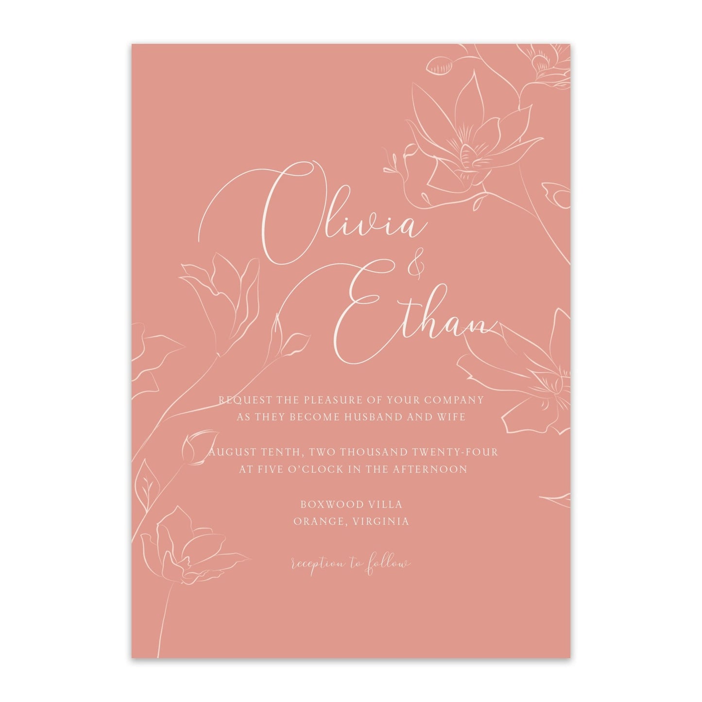 Delicate Floral Wedding Invitations - Blú Rose