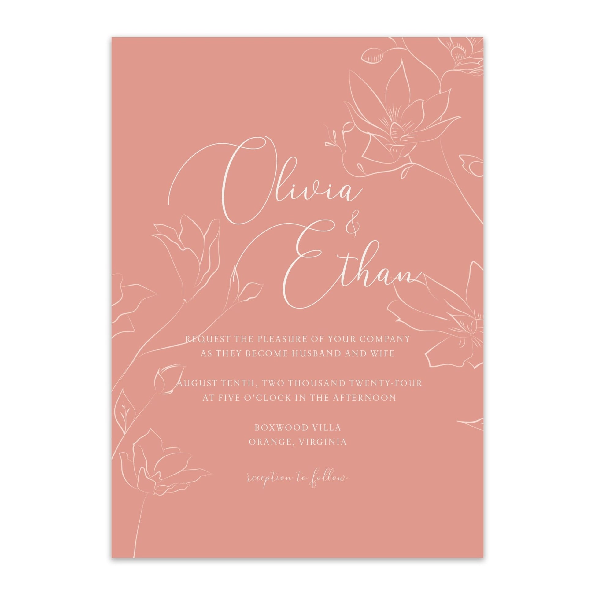 Delicate Floral Wedding Invitations - Blú Rose