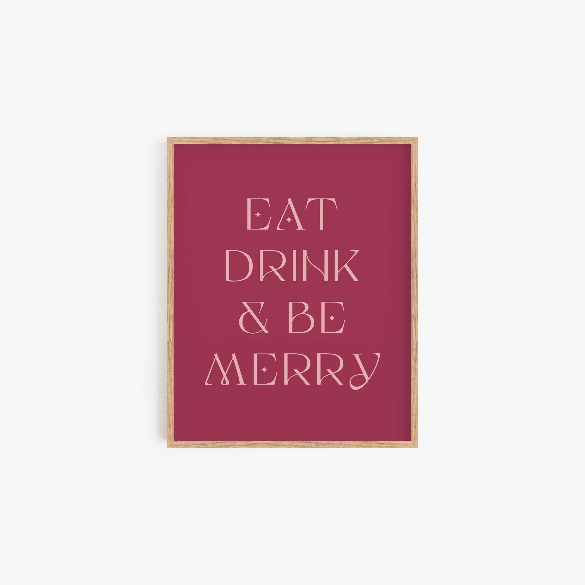 Poster Lettering Eat Drink And Be Merry. Vector Illustration