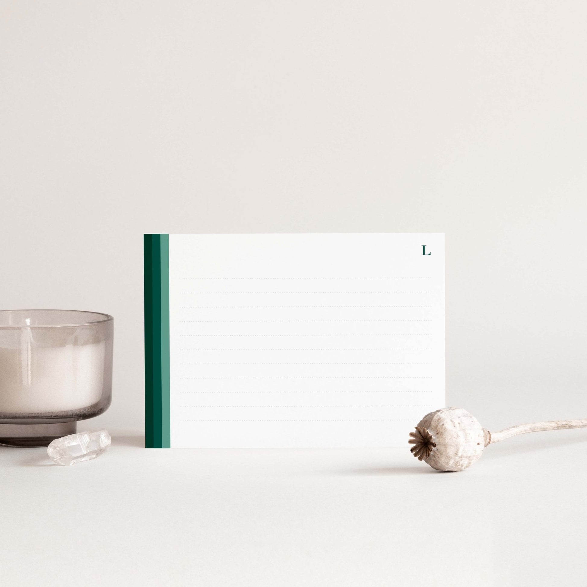 Elegant Green Notecards - Blú Rose