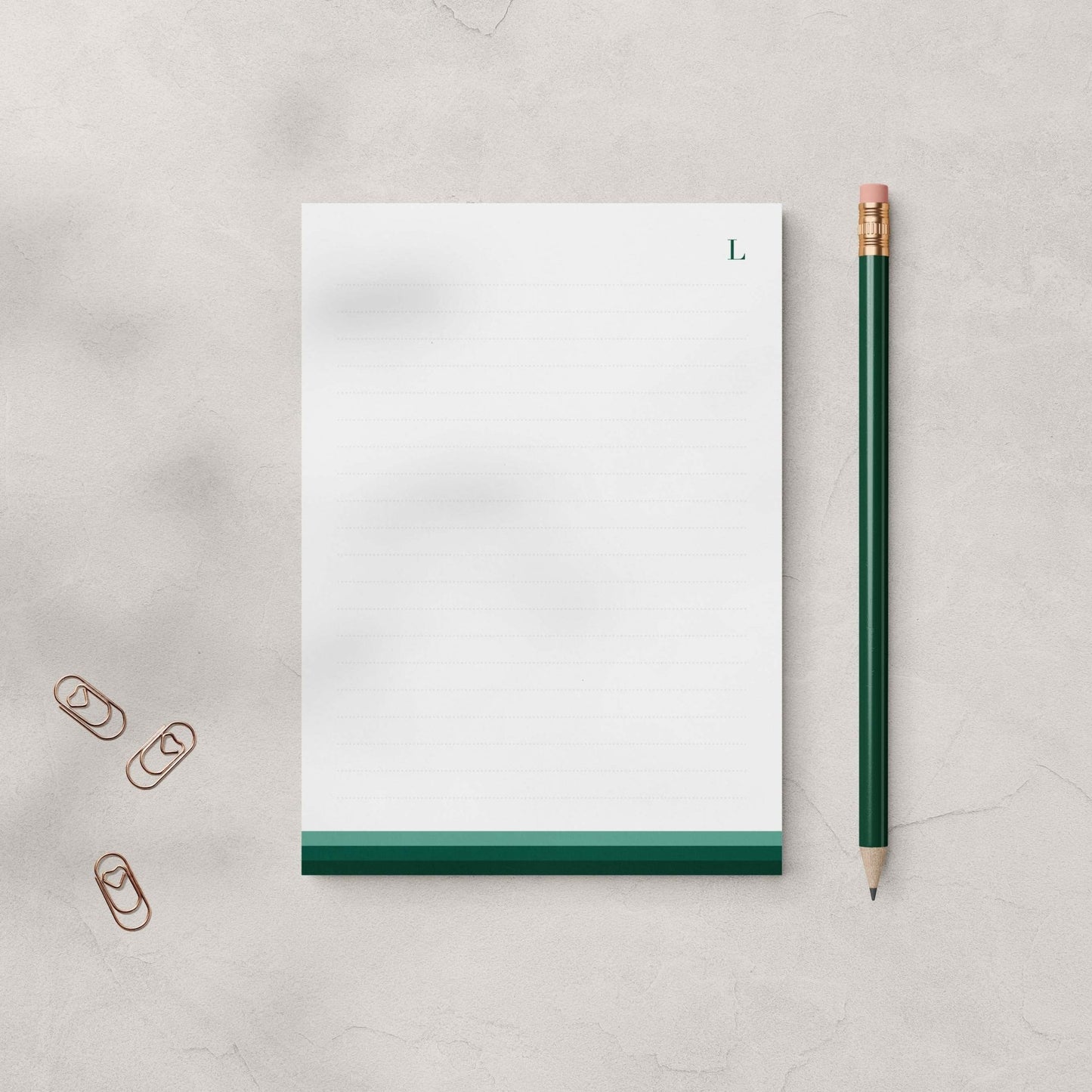 Elegant Green Notepad - Blú Rose