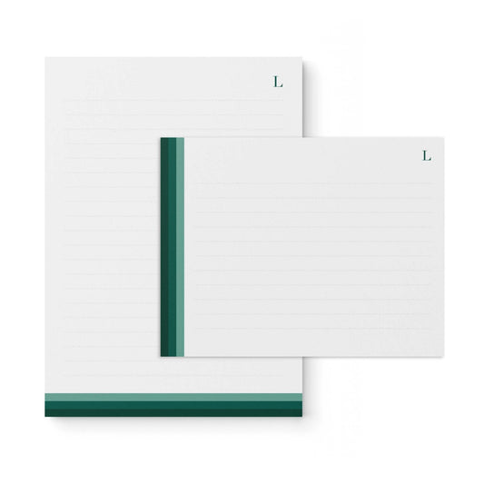 Elegant Green Notepad + Notecard Set - Blú Rose