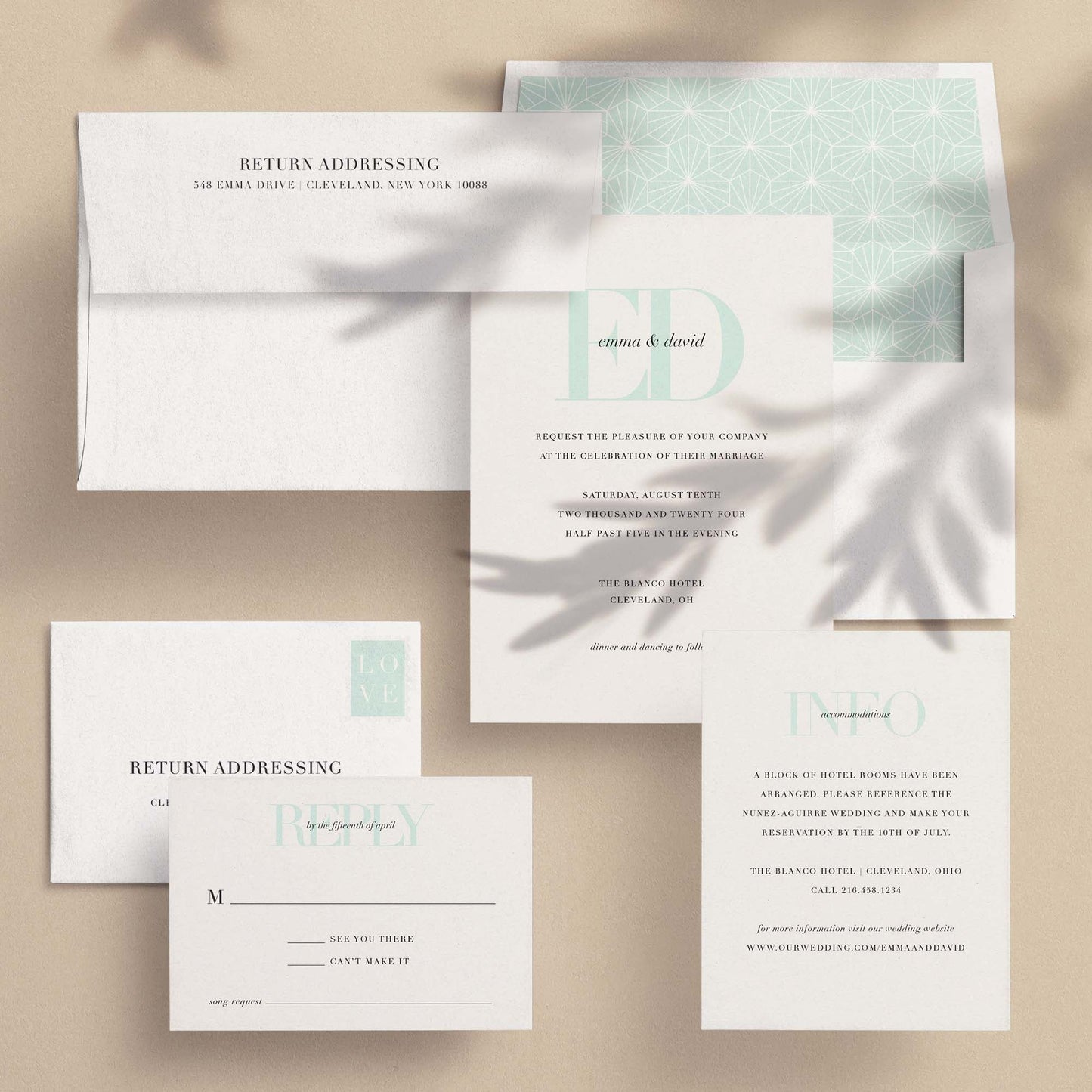 Emma Wedding Invitations - Blú Rose