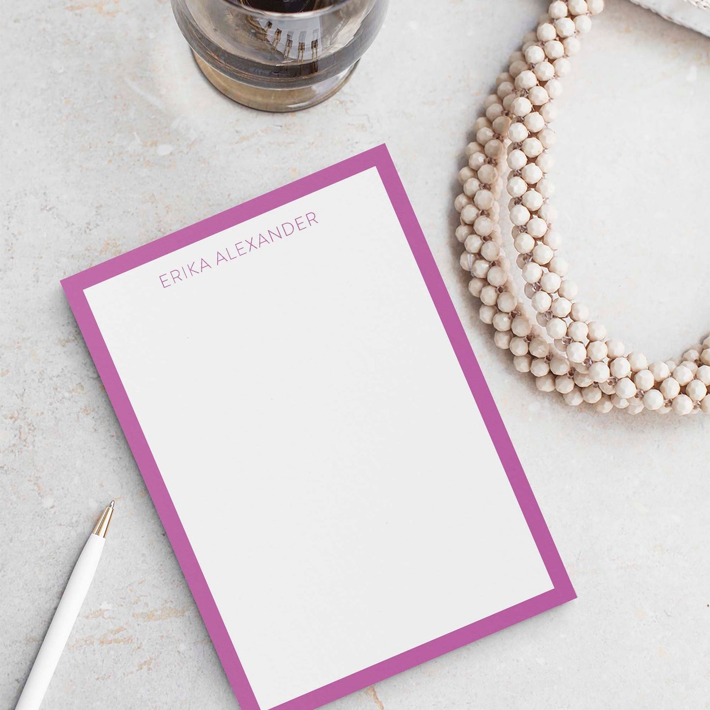 Erika Border Notepad - Blú Rose